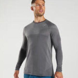Gymshark Apex Seamless Long Sleeve T-Shirt - Silhouette Grey/Smokey Grey — XL